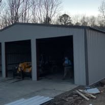 Shop door and exterior work area